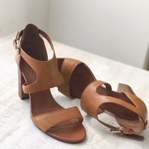 Leather Block Heel Sandals